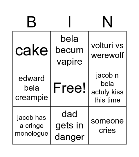 elipse Bingo Card