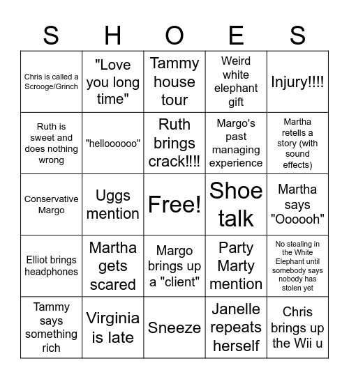 UH OH BINGO Card