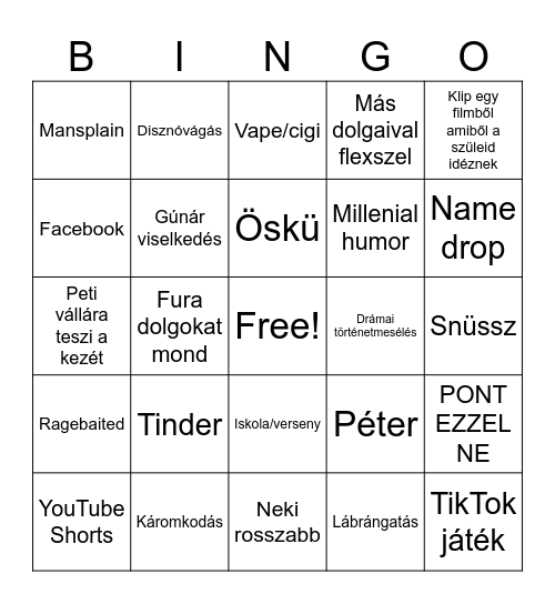 Galaxy Bingo Card