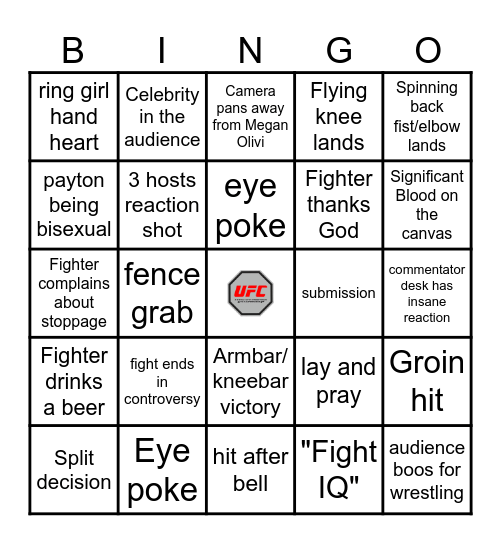 UFC BINGO Card
