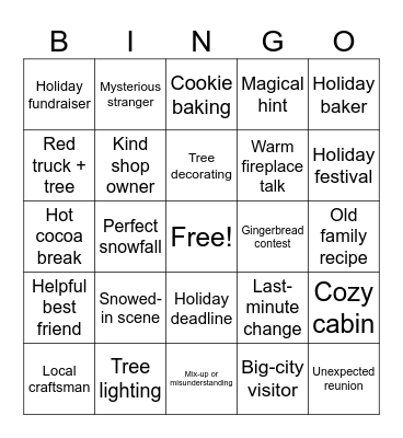 Typical Hallmark Christmas Bingo Card
