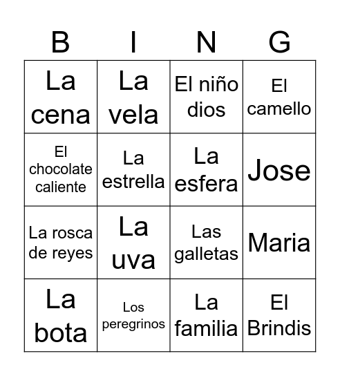 Loteria Navideña Bingo Card