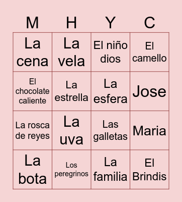 Loteria Navideña Bingo Card