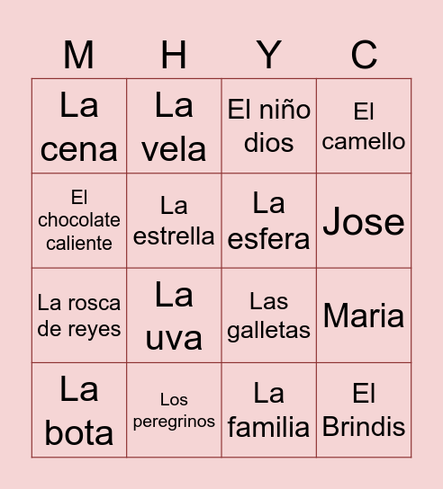 Loteria Navideña Bingo Card