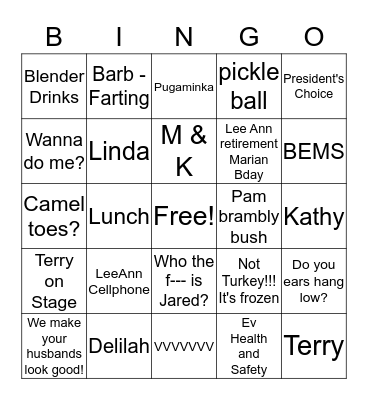 Veaver Xmas exchange Bingo Card