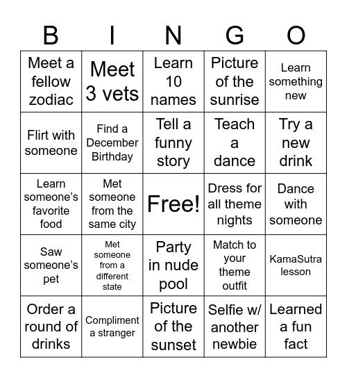 Winter Blackout 2025 Bingo Card