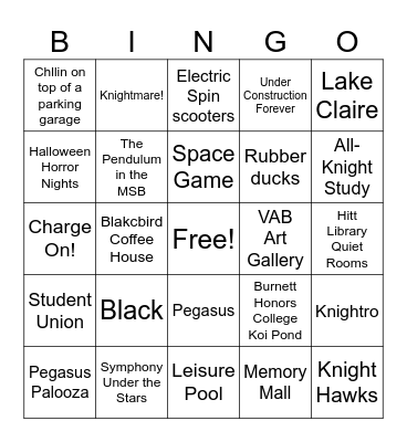 UCF Bingo Card