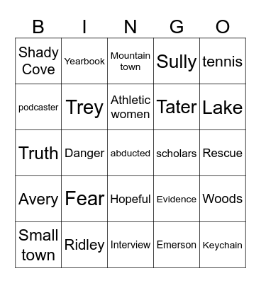 All the Missing Pieces Bingo Card