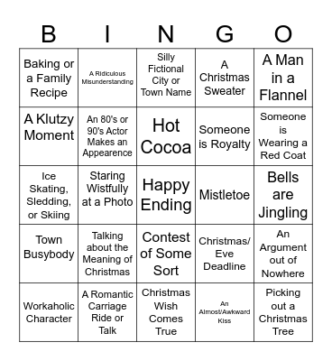 Bad Christmas Movie Bingo Card