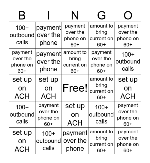 Collections Bingo Card