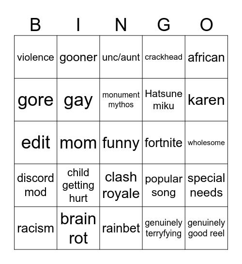 treys feed bingo Card