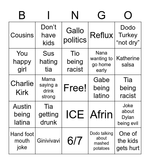 Christmas Bingo Card