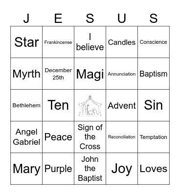 Happy Birthday Jesus! Bingo Card
