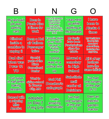 LIFE GROUP Bingo Card
