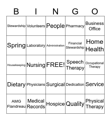 HAPPY HOSPITAL WEEK! Bingo Card