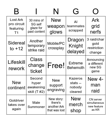 LOAON Winter 2025 Bingo Card