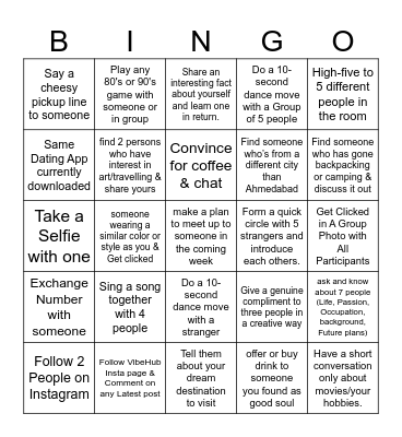Social Mixer 5.0 by VibeHub Social Bingo Card