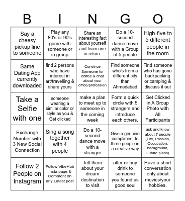 Social Mixer by VibeHub Social Bingo Card
