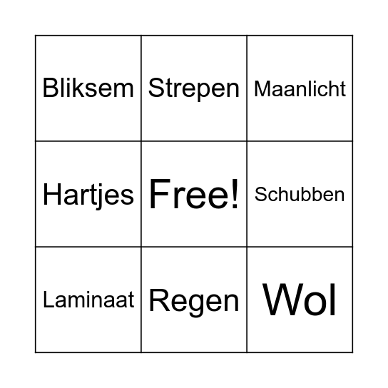 Eindejaars Bingo Card