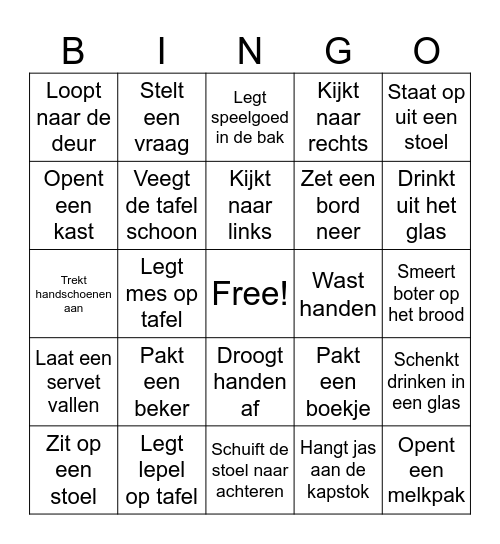 Observatie Bingo Card