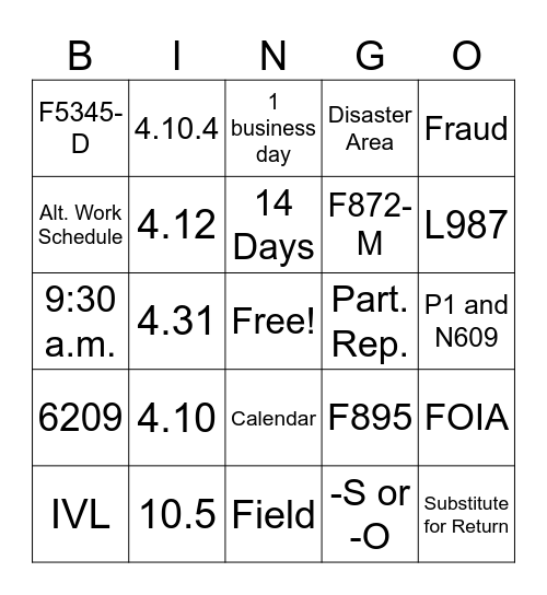December Group Meeting Bingo Card