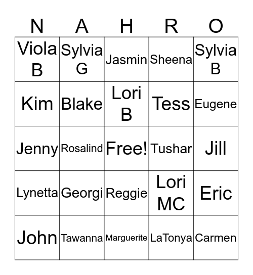 NAHRO HOLIDAY BINGO Card