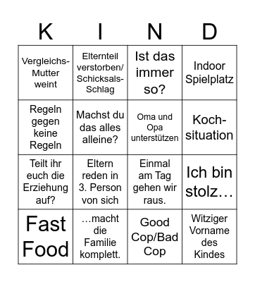 Mein Kind, dein Kind Bingo Card