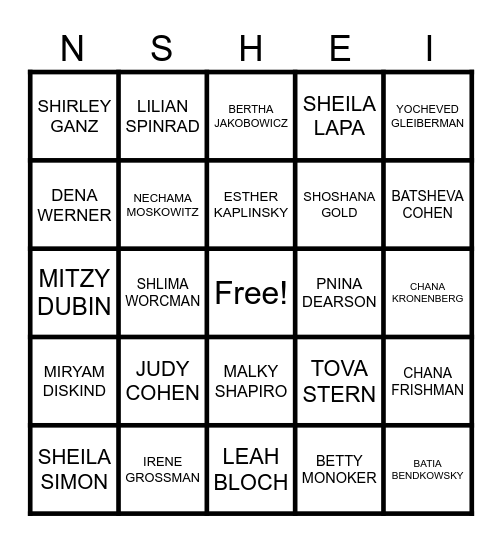 CHANUKAH  NESHINGO! Bingo Card