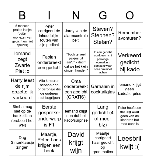 Sint bingoooo 2025 Bingo Card