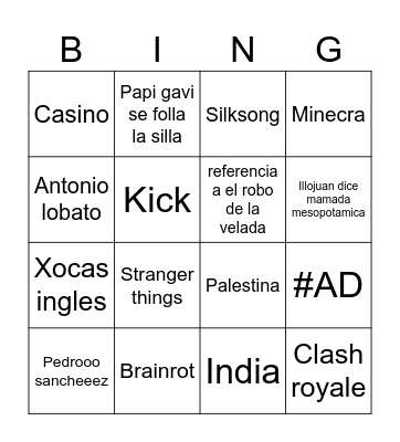Twitch Cup 4 Bingo Card