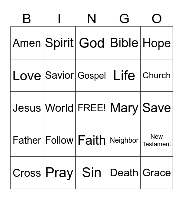 Sermon Bingo! Bingo Card