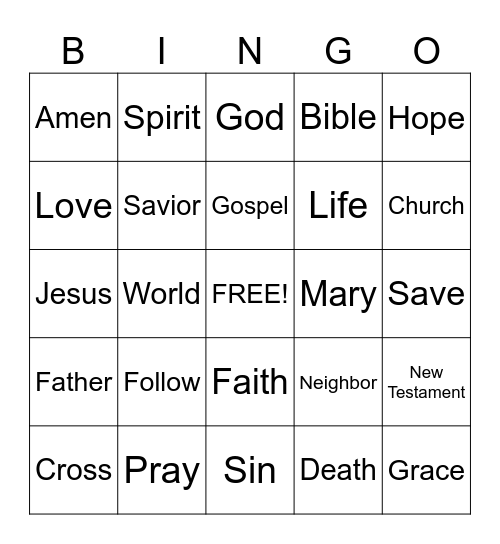 Sermon Bingo! Bingo Card