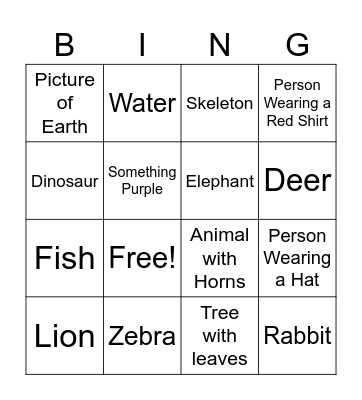 Museum of Natural History Bingo Card