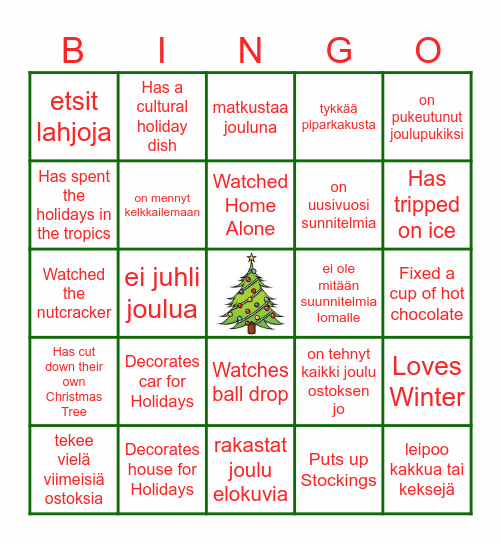Holiday Bingo Card