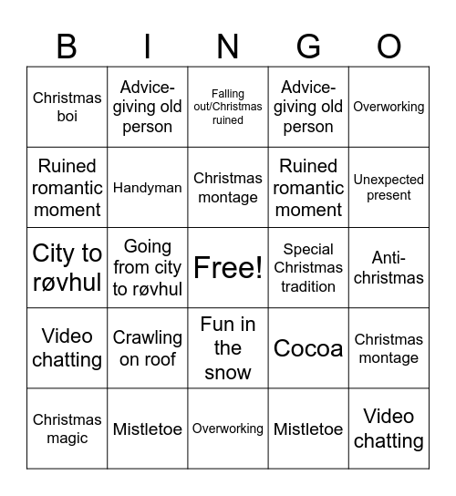 Chrism bingo Card