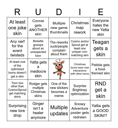 Dandy’s World Christmas Bingo Card