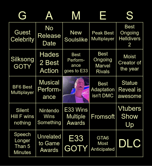 Game Awards Bingo Card