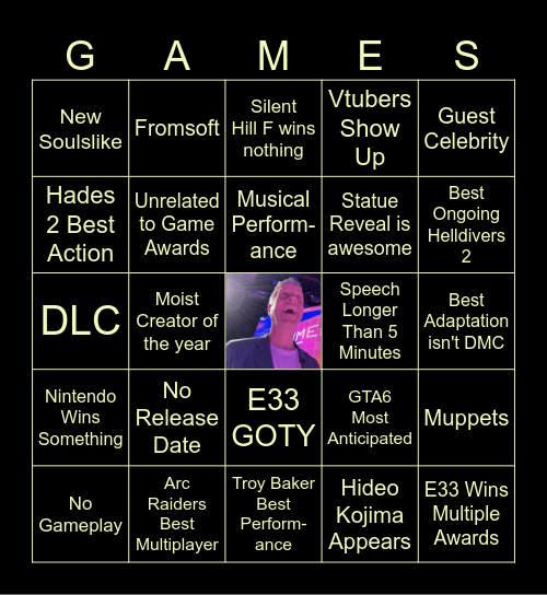 Game Awards Bingo Card