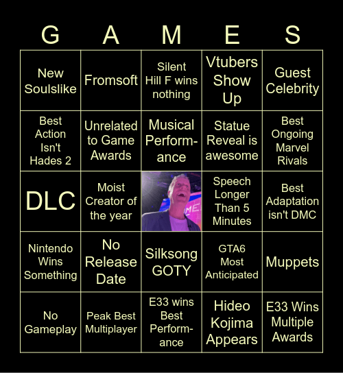 Game Awards Bingo Card