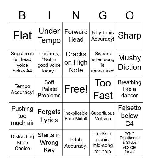 Voice Juries Bingo Card