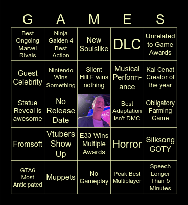 Game Awards Bingo Card