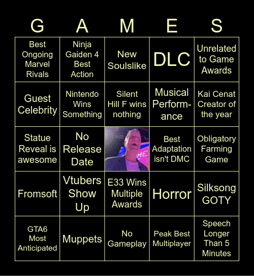 Game Awards Bingo Card
