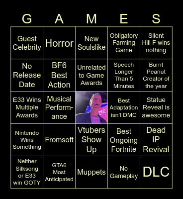 Game Awards Bingo Card