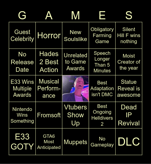 Game Awards Bingo Card