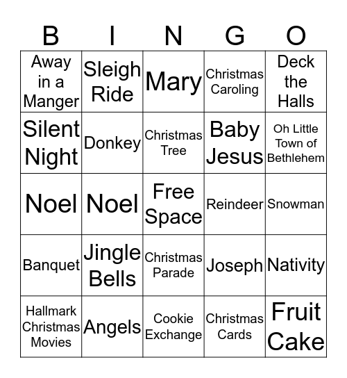 Womens Ministry Christmas Bingo Card