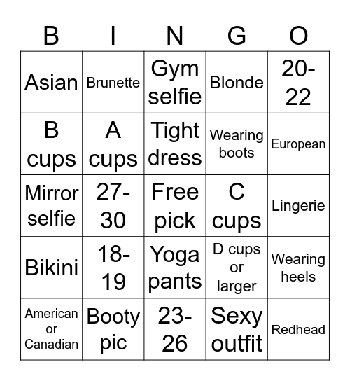 Sexy Bingo Card