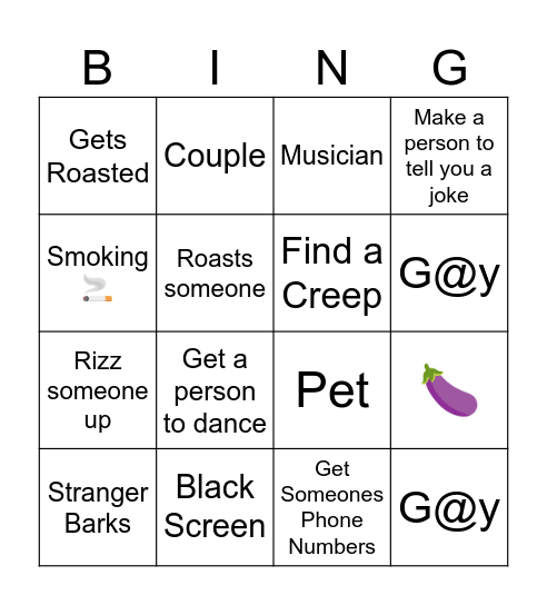OMEGLE BINGO✅ Bingo Card