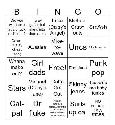 Daisy’s babies Bingo Card