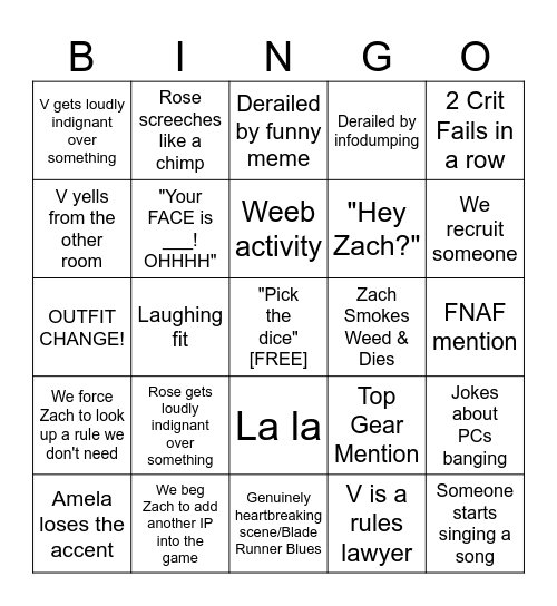 Cyberbingo Puce Bingo Card