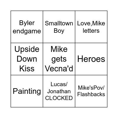 Vol.2 and Final Bingo Card